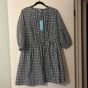 NWT Draper James Wanda Dress in Navy Gingham- M